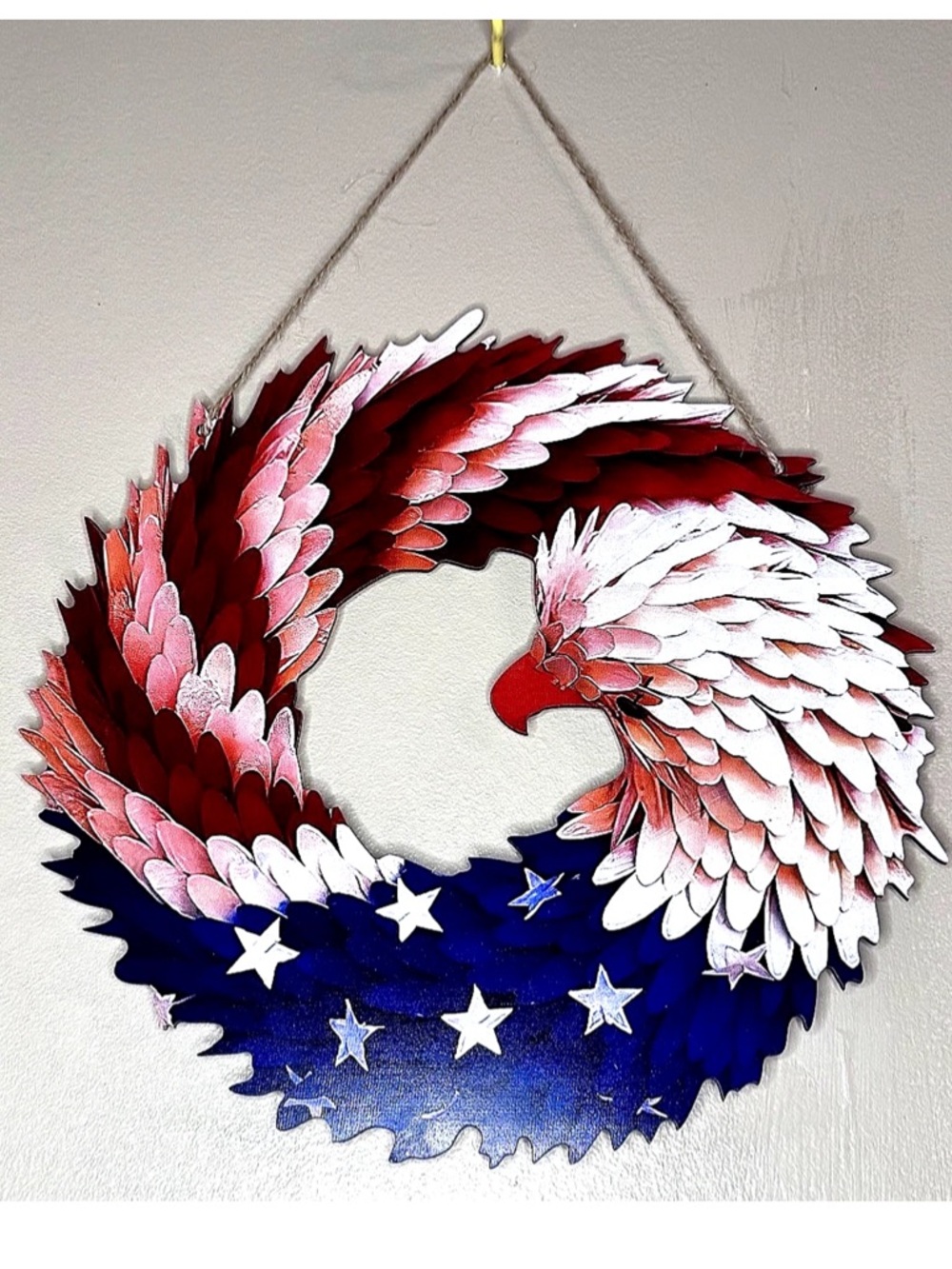 🇺🇸AMERICAN EAGLE FLAG PLAQUE🇺🇸 3-PK
WOOD USA Wreath DOOR WALL Holiday Decor